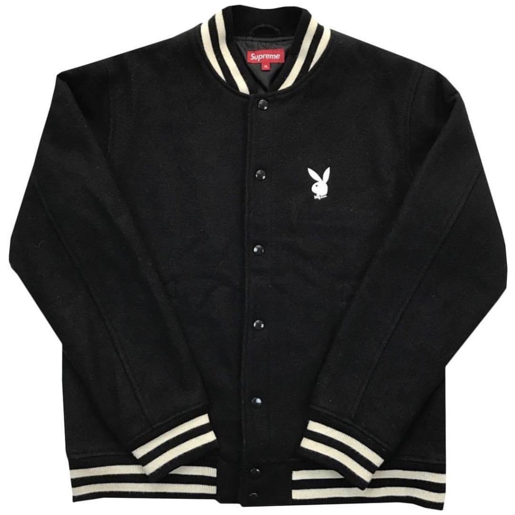 Playboy X Supreme Varsity Jacket black by Youbetterfly